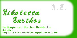 nikoletta barthos business card